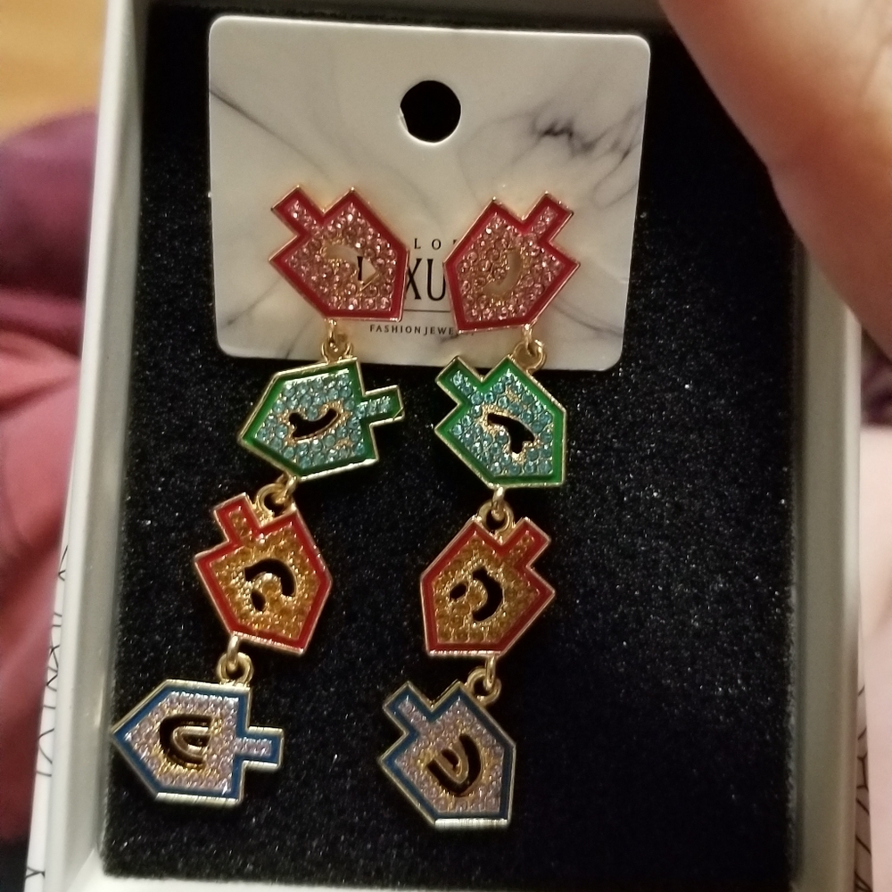 Dreidel earrings